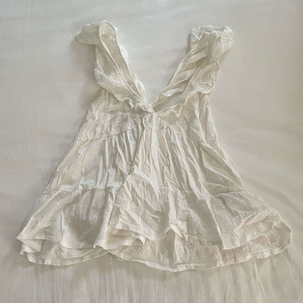 Zara white ruffle top